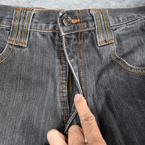 Rocawear Jeans Mens Size 36 Dark Grey Distressed Vintage Streetwear - Picture 4 of 8